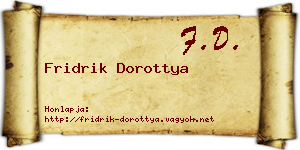 Fridrik Dorottya névjegykártya